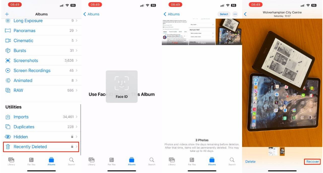 成安苹果14维修分享 iPhone14 上恢复已删除的照片 