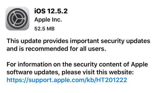 成安苹果手机维修分享iOS12.5.2发布，建议所有老苹果用户安装 